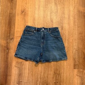 Madewell Blue High-Rise Denim Shorts